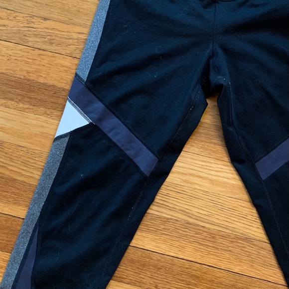 Set of 2 High Waist Black Capri Leggings w/ Detail - Picture 2 of 13